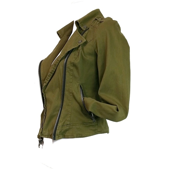 Celebrity Pink Jackets & Blazers - Celebrity Pink Light Army Green Moto Jacket XS